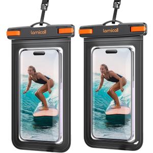 Lamicall Large Size Waterproof Phone Pouch Case - [ Big Case Friendly ] for Galaxy S25 Ultra, S22 23 S24 Ultra with Case, for iPhone 16 15 14 13 12 Pro Max, Plus Mini, for 7.5" Devices, 2 Pcs