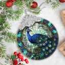 Peacock Stained Glass Orament - Christmas Ornament - Christmas Decorations for Tree - Holiday Present ldeas - Gift Exchange