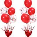 Red Balloon Table Centerpieces for Birthday Party, 2 Set Red Balloon Stands Kit for Graduation Retirement Valentine's Day Party Tabletop Decorations