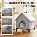 Cooling Cat House with Ice Packs for Outside&Indoor,Insulated and Weatherproof,Selfwarming Cat Shelter,Large Cave Bed for Garden (L, Cold)