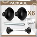 Saillong 6 Sets Vintage Style Door Knob Set with Spindle, Old Style Door Knob Replacement with Electroplate Design, 2.2inch, Outside Diameter for Interior Doors(Matte Black)