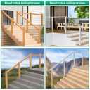 Muzata 10 Pack 1/8" Cable Railing Hardware Kit Hand Swage Threaded Stud Tensioner for 4x4 2x2 Wood Metal Post T316 Stainless Steel Deck Cable Railing System CR39