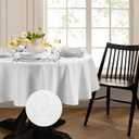 Elrene Home Fashions Continental Solid Texture Water, Stain & Wrinkle Resistant Tablecloth, 60"X84" Oval, White