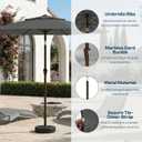 11FT Patio Umbrella, 2 Tier Outdoor Table Umbrella, Large Vented Market Umbrellas with Crank Lift, 8 Sturdy Ribs for Backyard, Deck, Pool, UPF50+ UV Protection