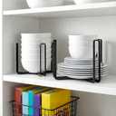4 Pcs Dinnerware Bowl Plate Holder Fit for 4.7 and 6.5 Inches Diameters Bowl, Metal Bowls Storage Dying Display Rack Bowls Holder Organizer for Kitchen Drawer Countertop Cabinet Cupboard Shelf
