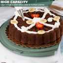 13 Inch Cake Carrier with Locking Lid and Handle, Stylish Big Round Container for Kitchen Storage, BPA Free Stand, Plastic Holder for Transporting, Donuts, Cupcakes, Pies (Gray, Set of 1)