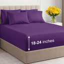 Extra Deep King Sheet Set - 6 Piece Breathable and Cooling Sheets - Hotel Luxury Bed Sheets Set - Easy & Secure Fit - Soft, Wrinkle Free and Comfy Sheets Set - Purple Sheet Set with Extra Deep Pockets