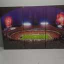 Canvas Wall Art American Football Painting for Living Room Chiefs Sports Stadium Decoration Kansas City, Missouri Prints on Canvas Giclee Artwork Stretched and Frame 3 Panels Ready to Hang 24x36 in