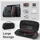 CoBak Large Capacity Carrying Case for Nintendo Switch 2 (2025) - 3 in 1 Accessories Bundle with 2 Screen Protectors, Thumb Grip Caps, 24 Game Cartridges, Hard Shell Portable Travel Pouch, FaBlack