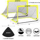 2 Pack 4' x 3' Soccer Goal Net Set, Pop Up Kids Practice Soccer Goals for Indoor and Outdoor.Portable Soccer Net with Carrying Bag & Ground Pegs, Perfect for Backyard, Field, Court