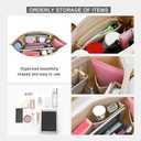 LOUKAYCCI Purse Organizer Insert for Longchamp Le Pliage L Handbag Insert Felt Long Champ Tote Bag Organizer Insert with Cup (Beige, Large)