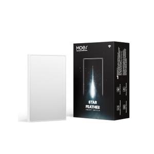 MOES Full Touch Smart Switch, ZigBee SF(Star Feather 2026 Version) Wall Light Switch, Neutral Wire Required, Anti-Glare Panel,Work with Smart Life/Tuya App, Alexa and Google Home White 1 Gang