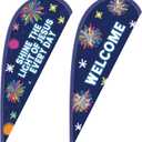 Breling 2 Pcs 5.4 ft 2026 Vbs Feather Flying Flag for Outdoor Welcome Church Banner Illumination Theme Decoration Inspirational Christian Hanging Sign for Easter Worship Religious Event