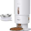 Automatic Cat Feeder - 5L Anti-Clog Cat Food Dispenser Keeps 2-15mm Dry Food Fresh, 10s Voice, 1-6 Meals/Day, Programmable Portions, 180-Day Battery Life, Easy to Clean Auto Pet Feeder for Small Dog