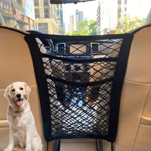 3-Layer Car Mesh Organizer, Seat Back Net Bag, Barrier of Backseat Pet Kids, Cargo Tissue Purse Holder, Driver Storage Netting PouchUpgrade Stretch Length