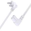 C7 Power Cord 2-Slot Non-Polarized 90 Degree Angle SPT-2 18AWG Power Cord (IEC320 C7 to Nema 1-15P) for TV Printer Projector Scanner Replacement (White, 1.5 Feet)