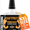 Super Glue XXL Value Size (1.76oz) All Purpose Liquid Adhesive for Plastic – Bonds Wood, Metal, Rubber, Ceramic & Leather – Industrial Strength Bonding