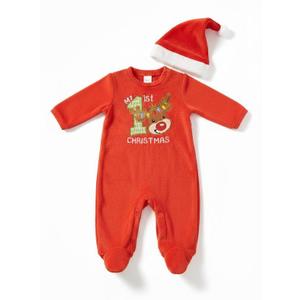 Shejingb Baby Girl Christmas Outfit Newborn Gingerbread Romper Dress Fleece Princess Christmas Dresses Fall Winter Clothes, 3-6 m