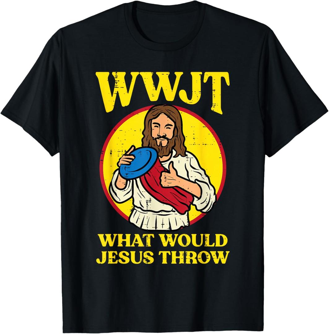 Disc Golf Wwjt What Would Jesus Throw Frisbee Men Women Kids T-Shirt, S