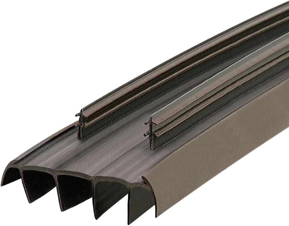 Randall 36 Kerf-Style Door Bottom with Vinyl Fins Brown Door Weatherstrip & Draft Stopper, Slide-in Threshold Seal for Exterior/Interior Doors