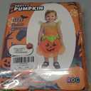 Toddler Pumpkin Costume Dress with Headband - Cute Baby Girl Jack O’Lantern Outfit for Halloween Parties Size L