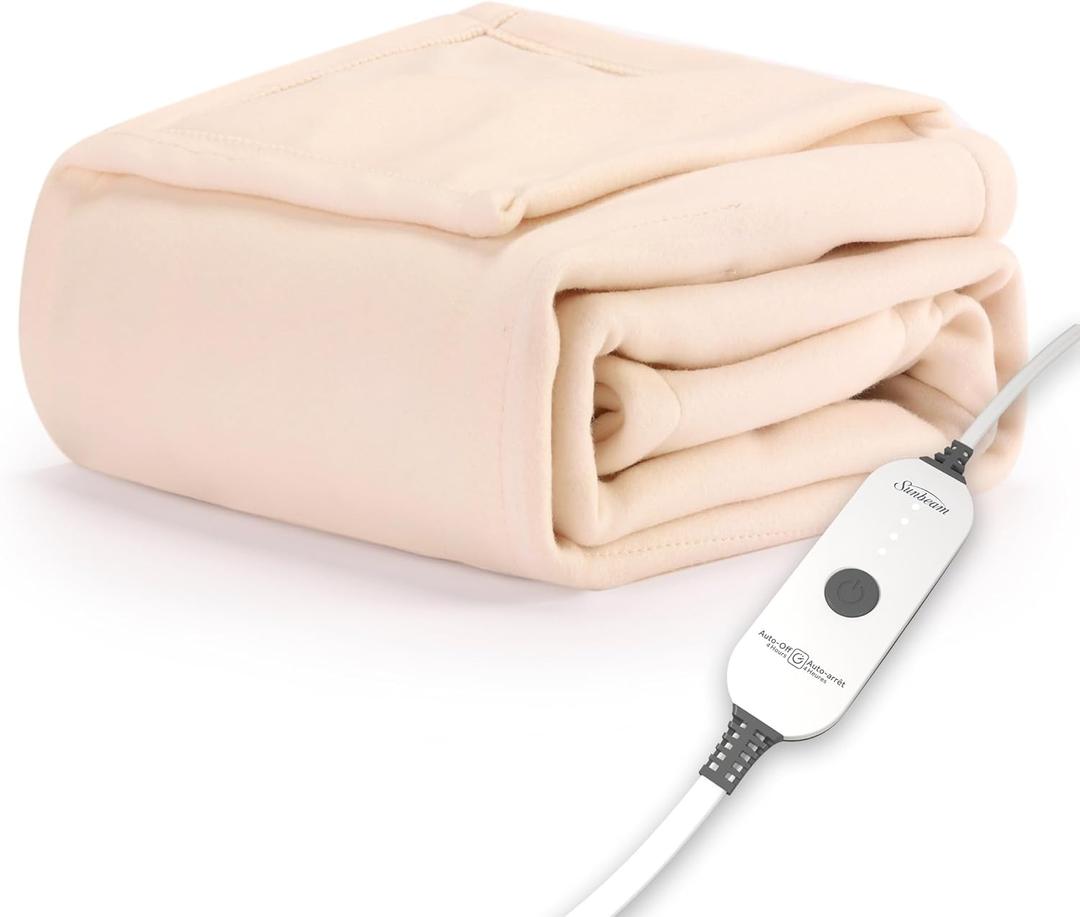 Sunbeam Royal Ultra Champagne Heated Personal Throw / Blanket, Cozy-Warm, Adjustable Heat Settings
