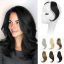 REECHO Bangs Hair Clip in Bangs, 2 PCS Face-Framing Classic Curtain Bangs Fringe Fake Bangs Hairpieces for Women Daily Wear - Jet Black