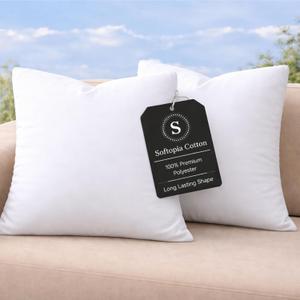 Throw Pillow Inserts (2 Pack, 12"x12", Polyester) - Small Square Cushion Stuffers, Soft Decorative Pillow Forms, Perfect for Accent Chairs, Travel, Sofa, Couch, Living Room, White