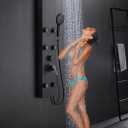 ROVATE Shower Panel Tower System with Adjustable 6 Body Jets, Matte Black
Stainless Steel Shower Column with Height Adjustable Shower Arm, Self-Cleaning Rainfall Shower & Handheld, Rough-in Valve