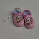 Toddler Girls' Pink Clogs with Smiley Face & Flower Print – Lightweight Slip-On Shoes,Size 11