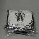 Halloween Black Witch Hats for Witch Costume women - Large Black Velvet Witch Hat with Purple Feathers and Choker Necklace, Great Accessories for Witches Costume for Adult Women