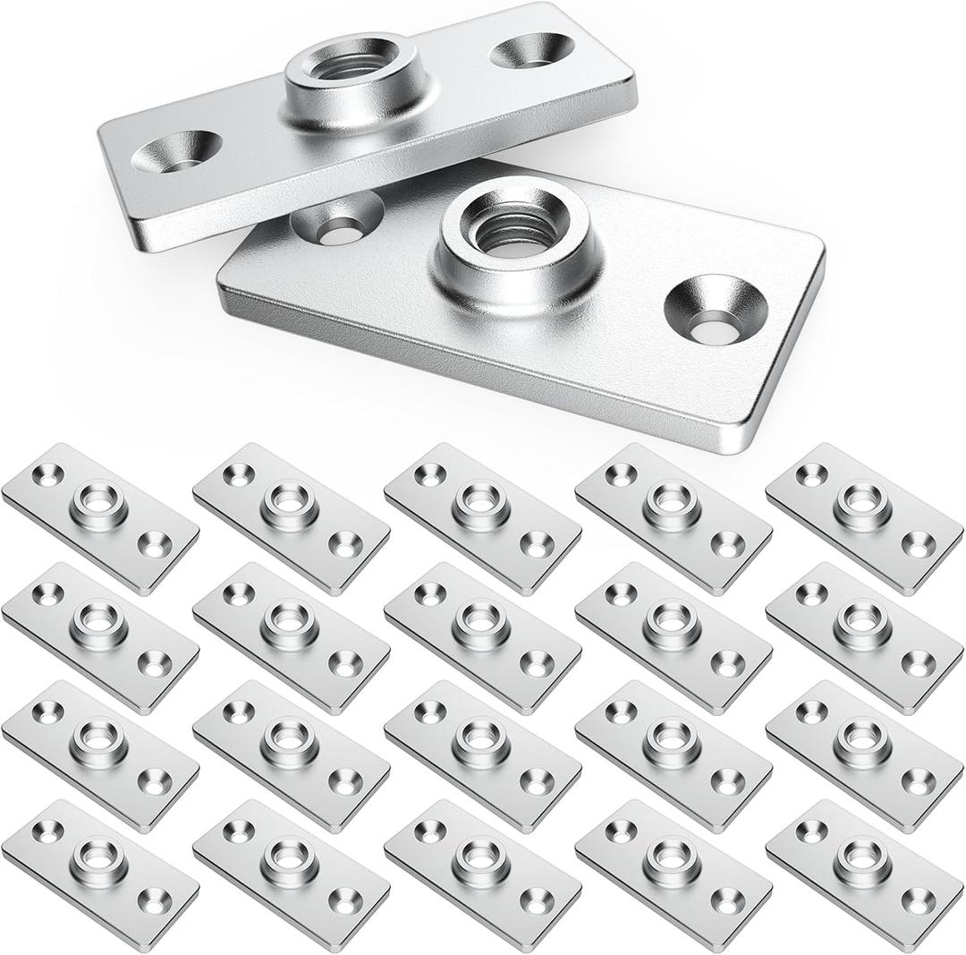 Fongone 20pcs Galvanized Ceiling Flange Hanger Plate Fits 1/2-inch Threaded Rod, Ceiling Flange Hanger for DIY Plumbing &Industrial Decor ,Galvanized Iron, Wall Mounting