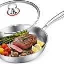 Titanium Pans for Cooking, 10/12Inch No Coating Non-stick Titanium Cookware, Best Pans for Cooking - Free of PFAS/PFOA/PTFE, Induction & Oven-Safe, Dishwasher Safe (10in)