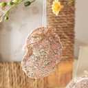WDS WONDROUS Pink 9-Piece Easter Hanging Ornaments Set, Fabric Floral Bunny Egg & Cracked Egg with Jute Bow, Spring Home Decor for Wall Door Tree Table, Rustic Farmhouse Cottagecore Gift (Pink and Green)