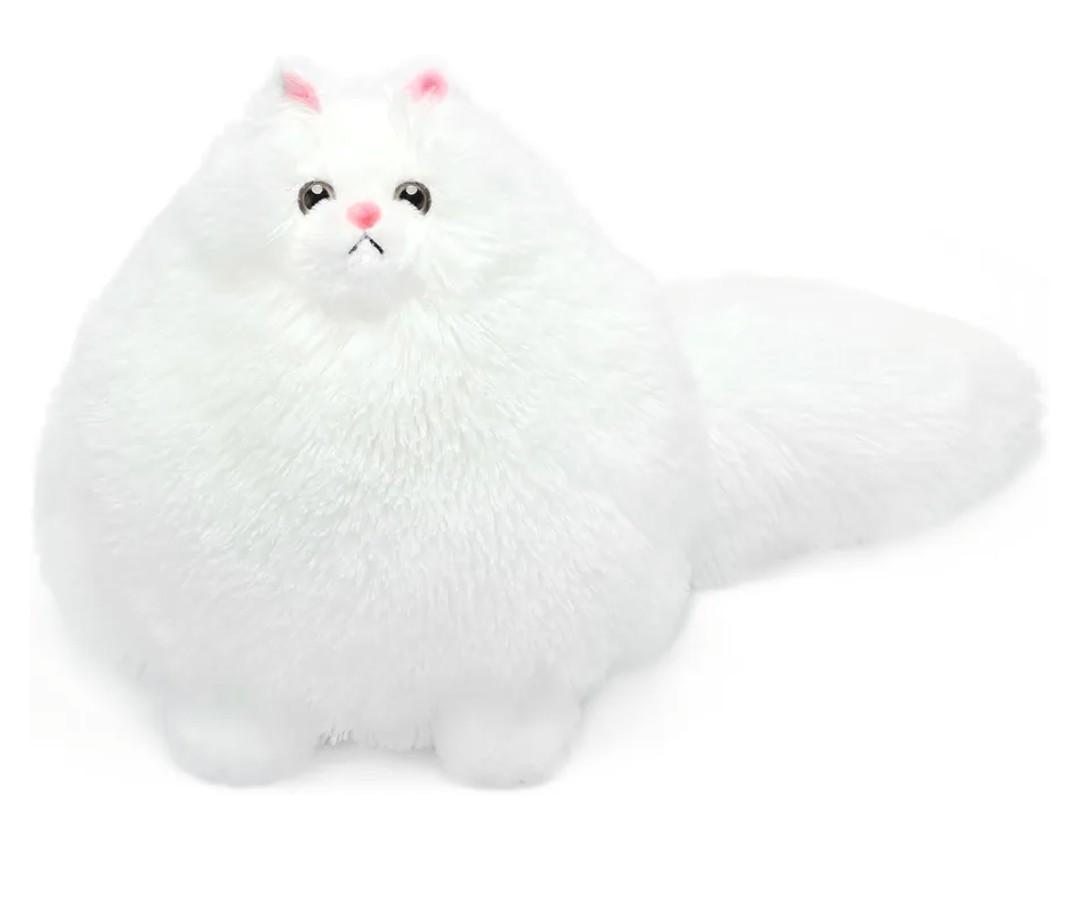 Winsterch Stuffed Animal Plushie Cat Stuffed Animal,Cute Soft Plush Cat Animals,White Stuffed Cat, Birthday for Kids,Boys,Girls,Fat Cat Stuffed Toy (White, 10 Inches)