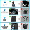 2026 Upgraded XL Portable Toilet for Adults, Large Camping Toilet with Lid and Carry Bag, Tall portable potty for Camping, Hiking, Beach, Car Travel, Truck, RV, Road Trips