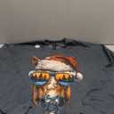 Horse with Sunglasses Snow Santa Hat Snowy Christmas Animal Sweatshirt, Grey, Size L