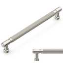 Amerdeco 10 Pack Brushed Satin Nickel knurled Cabinet Pulls 10 Inch(254mm) Hole Center Drawer Pulls Cabinet Hardware Kitchen Cabinet Handles for Bathroom ZH0072