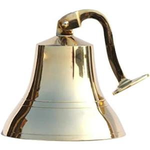 Handcrafted Wall Hanging Nautical Brass Ship Bell Polished 6" Indoor & Outdoor Wall Mounted Brass Bell Maritime Decor
