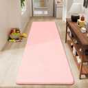 Amearea Modern Soft Hallway Runner Rug, 2x6 Feet Washable Runner Rugs for Hallway, Pink Fluffy Rug Bedroom Bedside Rugs, Non Slip Memory Foam Rug Carpet for Entrance Kitchen Living Room Decor