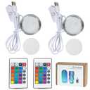 Remote Control RGB LED Lamp Kit for Bambu Lab 3D Printer Accessories-3D Printer DIY Multicolor Light Includes Button Battery Makerworld Hardware Model Spare Parts 5V USB Powered (2pcs)