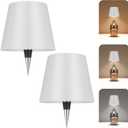 Wine Bottle Lamp,LED Cordless Bottles Table Lamp Rechargeable via USB-C for Liquor Bottles,3 Color Dimmable Touch Small Bedside Decorative Lamp for Home Decor,Living Room&Bar,Restaurant(White-2Pack)