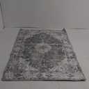 2x3 Entryway Rug Washable Door Mat Vintage Boho Entrance Area Rug, Non Slip Low Pile Floral Print Carpet for Kitchen Bedroom Living Room Home Decor, Grey