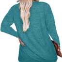 Plus Size Easter Shirts for Women Happy Easter T Shirt Bunny Rabbit V Neck Tees Easter Long Sleeve Shirt Tops (3X-Large, Sky Blue)