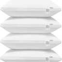 Acanva Cooling Bed Pillows for Sleeping 4 Pack, Luxury Hotel Quality with Premium 3D Down Like Filling for Back, Stomach or Side Sleepers, Soft & Comfortable, Queen (Pack of 4), White 4 Count