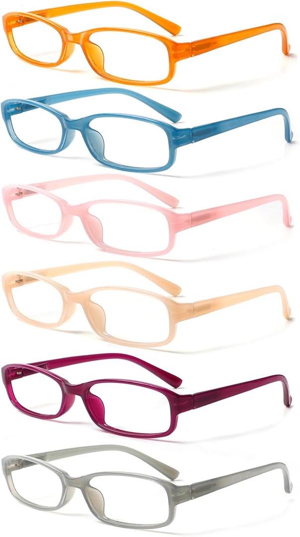 NORPERWIS 6 Pack Ladies Reading Glasses for Women Blue Light Blocking Spring Hinge Fashion Eyeglasses Readers for Women (Mix Color-1, 2.25)