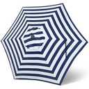 Blissun 7.5ft Patio Umbrella Replacement Canopy, Market Umbrella Cover, Outdoor Table Umbrella Canopy for 6 Ribss (Blue & White Stripe)