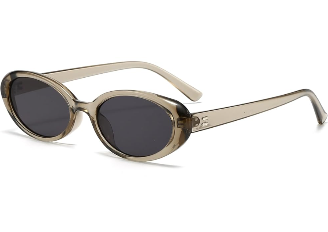 Retro Oval Sunglasses for Women Men Fashion Small Oval Sunglasses 90s Vintage Shades