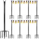 8 Pack String Light Poles for Outside, Upgraded Heavy-Duty Metal Poles for Outdoor String Lights with Fork, Adjustable Lighting Hanging Accessories for Patio Decor Pergola Backyard Garden Decorations