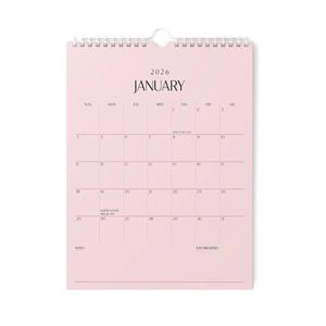 Karto Wall Calendar 2026 - Vertical 8.5x11 inch January 2026 to June 2027 - Boost Your Productivity and Easy Planning with the Aesthetic Monthly Calendar - All Pink